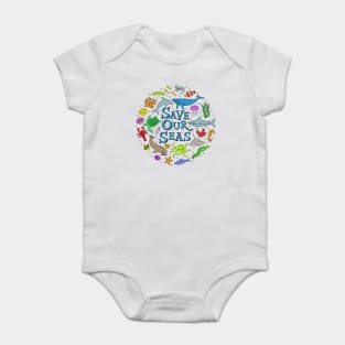 Save Our Seas Save The Ocean Marine Conservation Illustration Baby Bodysuit